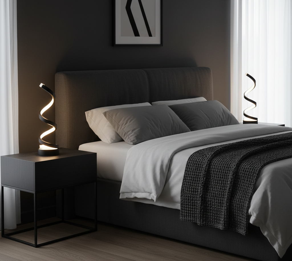 Lampe de Chevet LED Courbe Design