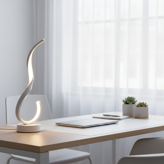 Lampe de Chevet LED Courbe Minimaliste Blanche