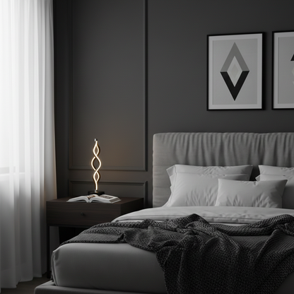 Lampe de Chevet LED Spirale Montante Noire