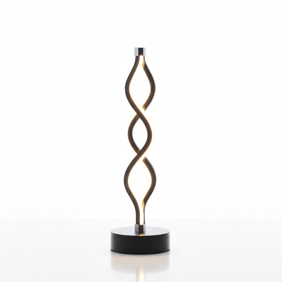 Lampe de Chevet LED Spirale Montante Noire