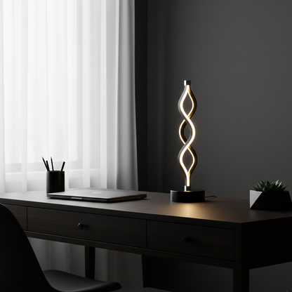 Lampe de Chevet LED Spirale Montante Noire