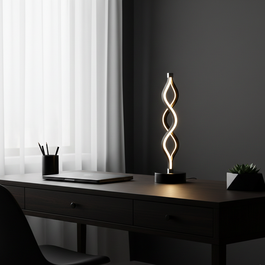 Lampe de Chevet LED Spirale Montante Noire