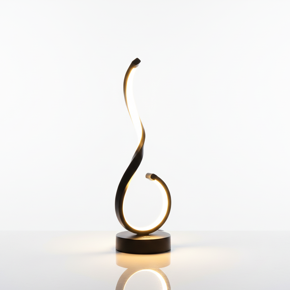 Lampe de Chevet LED Courbe Minimaliste Blanche